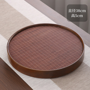 Bandejas de té redondas de bambú al por mayor, tamaños grandes, tapetes de bambú, bandejas de té de bambú, pedido mínimo de una pieza, almacenamiento de agua de alta gama - Product Image 2