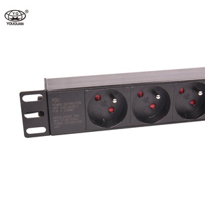 Unidad de distribución de energía, enchufe PDU tipo Francia, 16A, 250V, 9 puertos, retardante de llama, grado 94V-0 - Product Image 2