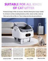 Nenepet Luxe 68L Bac à litière intelligent WiFi pour chat, électrique, entièrement automatique, autonettoyant, facile à nettoyer, écologique, design carré ouvert
