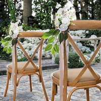 Ruban floral en soie pour chaise, décoration nordique de roses artificielles, idéal pour les remises de diplômes, intérieur/extérieur, vente directe usine, écologique