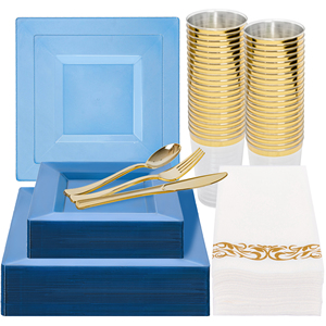 Platos Cuadrados Desechables de PS Premium al por Mayor con Borde Dorado para Fiestas, Restaurantes y Reuniones, Colores Personalizados Duraderos al por Mayor - Product Image 4