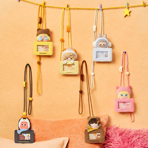 Vendita Calda 100% Originale Labubu POPMART POP BEAN Serie Fluffy Cozy Portacarte Ciondolo Scatole Sorpresa Regali di Natale Regali per Bambini - Product Image 5