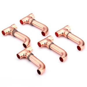 Accesorio de refrigeración de cobre de la mejor calidad, retorno personalizado, curva en T con anillo - Product Image 2
