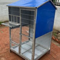 Cage à oiseaux ZF ZF-478 en tube galvanisé épaissi, à fil dense, anti-rouille, démontable, avec sommet en spirale, écologique, carrée