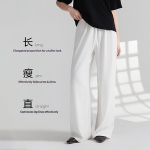 <span class=keywords><strong>Pantalon</strong></span> large personnalisé pour <span class=keywords><strong>femme</strong></span> en mélange de lyocell et de <span class=keywords><strong>lin</strong></span> de qualité supérieure, taille haute, <span class=keywords><strong>coupe</strong></span> <span class=keywords><strong>droite</strong></span> ample, décontracté et respirant, Été 2026 - Product Image 4