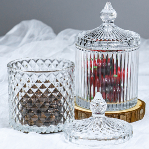 Pote de Doces de Vidro Transparente Estilo Europeu Vintage Criativo, Recipiente Redondo para Armazenamento, Decoração de Casamento, Pote de Doces de Vidro para Sobremesas - Product Image 5