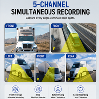 Système DVR professionnel AHD haute définition 5 canaux pour camion avec moniteur BSD et écran 10,36 pouces, vision nocturne pour travaux de construction