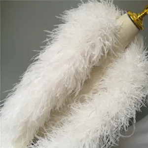 Wholesale Heavy Fluffy White Black 20Ply Feather Scarf Sexy Robe Trim Ostrich Feather Boa For Women Hand Bags Hat Dress Clothing