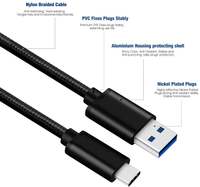 Câble USB C tressé en nylon robuste, charge rapide, synchronisation des données, cordon de charge USB-A vers USB-C, 1M 2M 3M pour téléphone