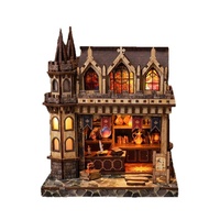 Kit DIY Book Nook Spire Magic Shop, Puzzle 3D en Bois, Kit Maison de Poupées Miniature, Insert de Bibliothèque Fait Main pour Décoration Intérieure et Cadeau