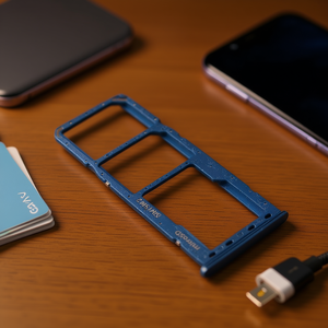 ถาดใส่ซิมการ์ดและไมโครเอสดีของซัมซุงสำหรับกาแล็กซี่ A30 A50 A70 สีฟ้า - Product Image 3