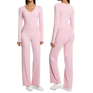 Conjunto Deportivo Transpirable de 2 Piezas para Ejercicio, <span class=keywords><strong>Ropa</strong></span> de Gimnasio, <span class=keywords><strong>Ropa</strong></span> <span class=keywords><strong>Deportiva</strong></span> Personalizada para Yoga - Product Image 1