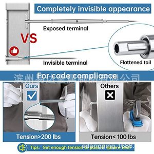 ชุดตัวปรับความตึงสายเคเบิลสแตนเลส Ed ขนาด 1/8 นิ้ว สำหรับเสาโลหะ Muzata ใช้ภายนอกอาคาร - Product Image 5