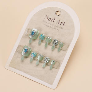 Puntas de uñas hechas a mano de diamantes de imitación de gama alta estilo Ins de Venta caliente usable Popular de moda uñas de los pies desmontables - Product Image 6