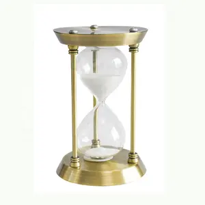 Wholesale Home Decor Brass 5/15/30 minutes sand desk Office clock Hour Glass