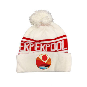 Designer Knitted <strong>Pom</strong> <strong>Pom</strong> Sport Bobble Hats Winter Knit Toque Custom <strong>Beanie</strong> With Embroidered logo - Product Image 2