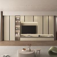 Meuble TV moderne pour centre de divertissement, meuble TV avec grande console de rangement, table multimédia pour salon et chambre à coucher