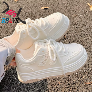 Zapatos de Mujer para Otoño e Invierno, Zapatos Blancos 2024, Nuevos Zapatos Casuales con Suela Gruesa y Elevada - Product Image 1
