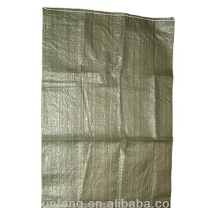 50kg capacity green polypropylene woven bag for Construction garbage Building material Garden Trash packing