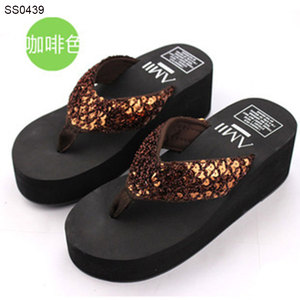 Ciabatte con tacco alto e paillettes lucide per ragazze, <span class=keywords><strong>infradito</strong></span> - Product Image 6