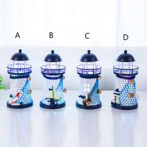 <span class=keywords><strong>Faro</strong></span> de Hierro Estilo Mediterráneo, Decoración LED para <span class=keywords><strong>Faro</strong></span>, Decoración Creativa de Escritorio, <span class=keywords><strong>Faro</strong></span> con Viento Oceánico - Product Image 6