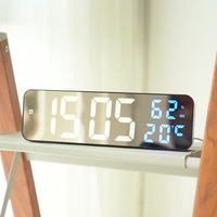Horloge numérique LED à luminosité réglable, thermomètre, grand écran avec calendrier hebdomadaire, décoration murale moderne, cadeau pour la maison ou le bureau