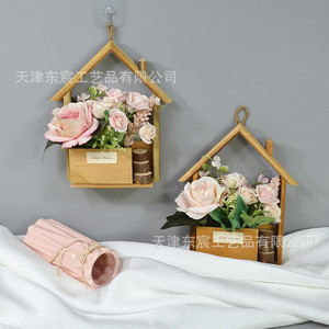 Decoración de casa de madera con rosas artificiales Dongchen Crafts, flores de seda de 22 cm de ancho para decoración del hogar y accesorios de boda - Product Image 3