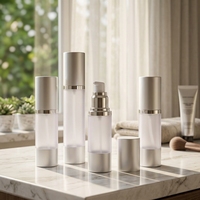 Flacon pompe airless en aluminium anodisé FTI, emballage cosmétique en verre dépoli 15ml 30ml 50ml 80ml 100ml – Offre Spéciale