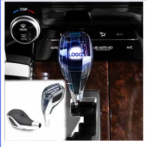 Acessórios para carros com logotipo personalizado, alças coloridas, botão de mudança de marcha manual, luz LED de cristal para Toyota Lexus Auris