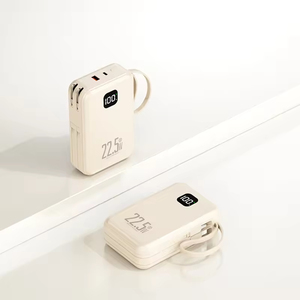 Nouvelle banque d'alimentation super rapide en gros, <span class=keywords><strong>20</strong></span> <span class=keywords><strong>000</strong></span> <span class=keywords><strong>mAh</strong></span>, banque d'alimentation murale, un pour trois, avec câbles intégrés - Product Image 2