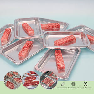 ถาดพลาสติกสีเงิน PP/PET ขนาดและรูปทรงตามสั่ง ทนทานต่อการแช่แข็งที่อุณหภูมิต่ำ สำหรับเสิร์ฟอาหาร - Product Image 1