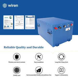 Paquete de Baterías LiFePO4 WIREN W51300 51.2V 300Ah, Sistema de Almacenamiento Solar de 15kWh, Expandible en 4 Series, con Pantalla LCD, Bluetooth y CAN Bus BMS - Product Image 3