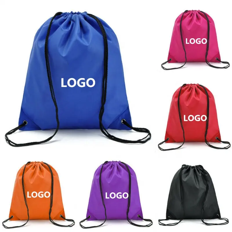 Mochila deportiva con estampado personalizado para hombre y mujer, bolsa con cordón, promocional, para yoga y gimnasio