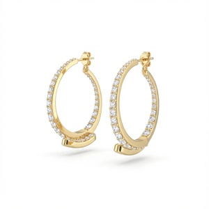 Pendientes Orbit Pave con Diamantes - Oro de 9k, 14k y 18k - Product Image 3