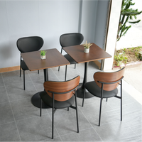 Table et chaises pour restaurant de restauration rapide, mobilier commercial durable pour snack-bar et cantine