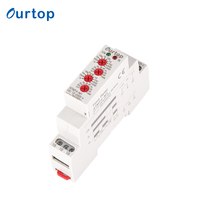 Flasher asimetris waktu Modular Ralay 12-240v kontrol cahaya sirkulasi 1 modul pemasangan Din Ran