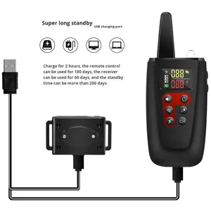 आउटडोर वाटरप्रूफ इलेक्ट्रिक डॉग प्रशिक्षण कॉलर एंटी-बार्किंग रिमोट कंट्रोल और रंग स्क्रीन के साथ - Product Image 2