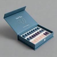 Boîte de papier fermée magnétique bon marché recyclable personnalisée de luxe exquise boîte d'emballage de vernis à ongles d'armure d'usure produit de beauté