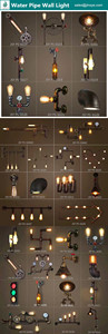 <span class=keywords><strong>Applique</strong></span> murale rétro 2 lumières style tuyau d'eau en métal <span class=keywords><strong>Applique</strong></span> murale rétro industrielle Steampunk - Product Image 6