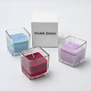 Đậu nành sáp nến cho trang trí nội thất <span class=keywords><strong>handmade</strong></span> NẾN 5*5cm với thủy tinh trong suốt container độc đáo nến Jar - Product Image 1