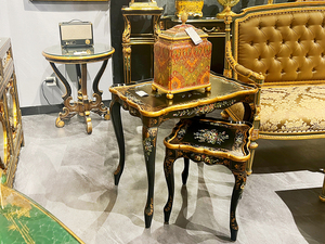 Mesa Nido de Madera Sólida Estilo Americano Yip's LD-1203-0920, Pintada a Mano con Diseño de Rosas, Decoración para Comedor, Sala de Estar y Dormitorio - Product Image 4