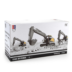 E568-003 1/16 17ch <span class=keywords><strong>volvo</strong></span> licenciada rc escavadeira com furadeira, madeira grab 3 em 1, carro de brinquedo com luzes e som, caminhão de controle remoto - Product Image 6