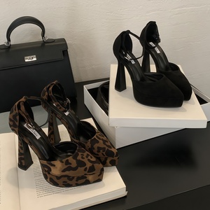 Sandales de luxe pour femme à plateforme, à <span class=keywords><strong>talon</strong></span> épais, à bout pointu, avec bride à boucle, pour l'été, rehaussantes - Product Image 1