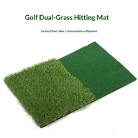 Tapis d'entraînement de golf vert pour swing et chipping avec base en EVA, surface de frappe double herbe 40x64cm personnalisable