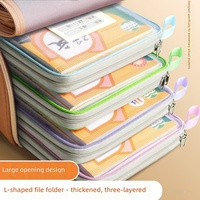 Carpeta de Archivo en Forma de L con Malla, Bolsa de Clasificación por Materias para Estudiantes de Secundaria/Preparatoria, Bolsa de Almacenamiento para Organización de Materias