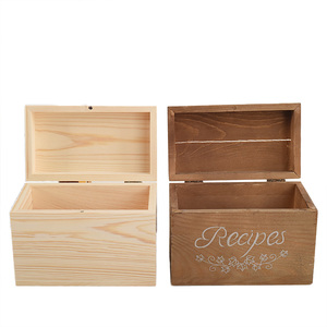 Wooden Gift Custom Handmade wood Notes Box recipe box wood