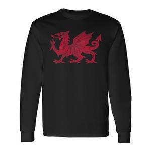 T-Shirt a Maniche Lunghe con Bandiera del Galles e Drago Rosso, Prodotto Promozionale - Product Image 1