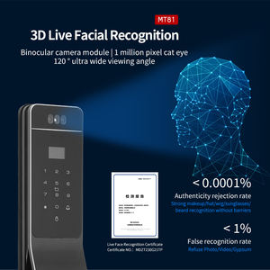 Hune इलेक्ट्रॉनिक लॉक डिजिटल वाईफाई फिंगरप्रिंट कैमरा वाटरप्रूफ आउटडोर फायर डोर के लिए स्मार्ट दरवाजा लॉक - Product Image 3