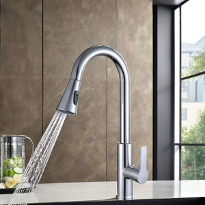 Grifo de cocina extraíble de un solo mango de estilo clásico moderno KAWAL, fregadero de un solo orificio, función de agua fría y caliente, cerámica para hoteles - Product Image 6