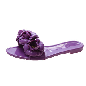 <b>Jelly</b> <b>Sandals</b> and Slipper <b>Girls</b> Summer Fashion Flower Beach Slipper Non Slip Flip Flops Slide Slippers for Women and Ladies - Product Image 5
